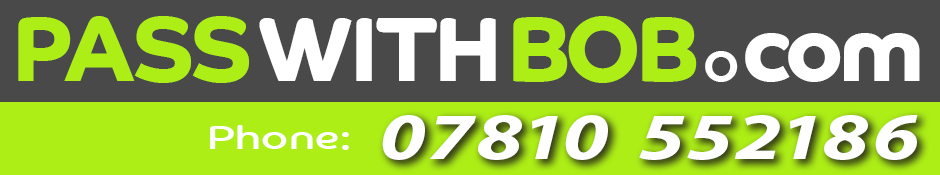 PassWithBob.com logo and contact phone number 07810 552186